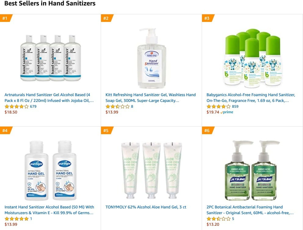 Hand Sanitizer Deals